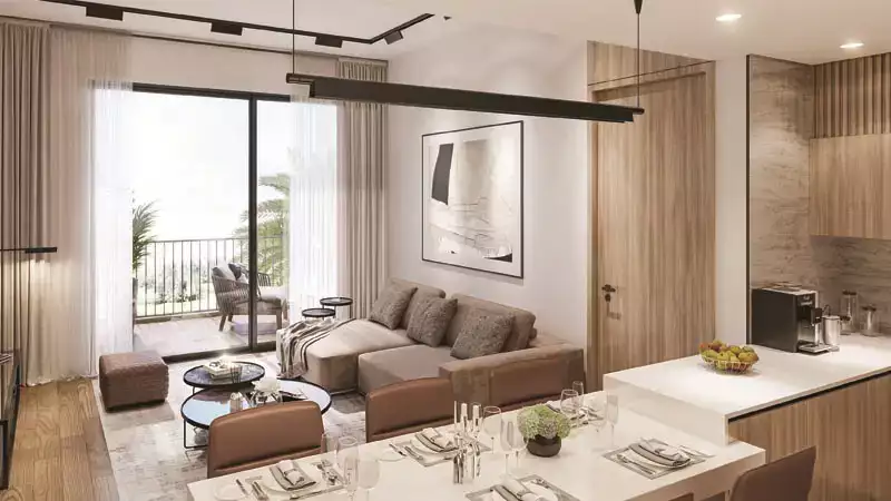 Living and Kitchen-Oakley Square Residences